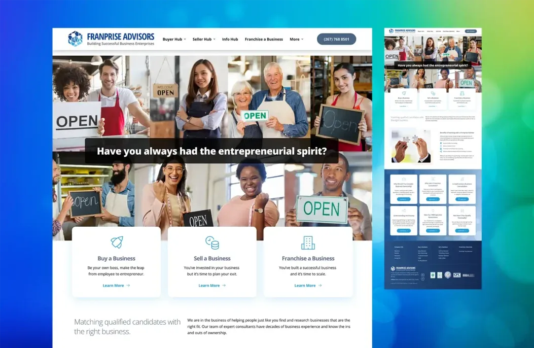 Franprise Advisors Website Home Page